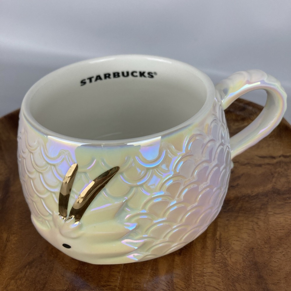2024 Starbucks Lunar New Year of the Dragon Iridescent White Scales 14oz Mug - Picture 2 of 6